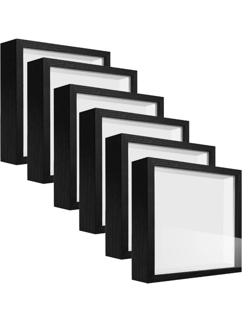 5x5 Shadow Box Frame Set - Display Case for Memorabilia, Crafts & Photos